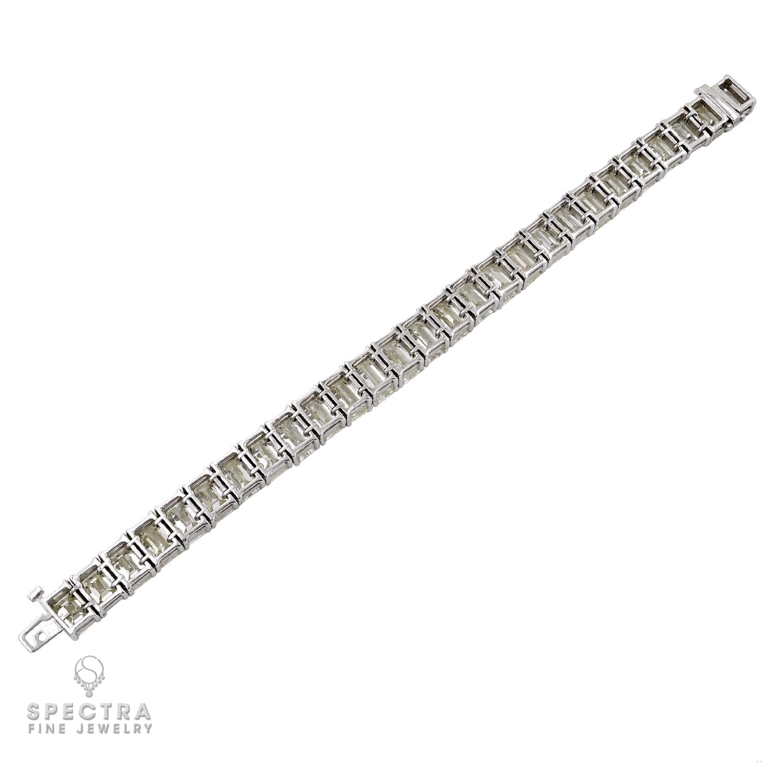 60ct Emerald-Cut Diamond Tennis Bracelet in Platinum by Spectra Fine Jewelry