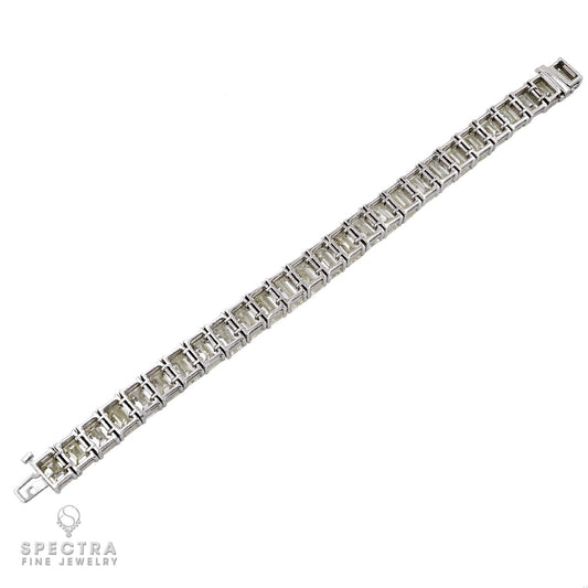 60ct Emerald-Cut Diamond Tennis Bracelet in Platinum by Spectra Fine Jewelry
