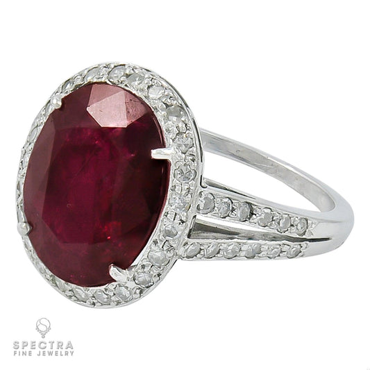 Spectra Fine Jewelry 6.16 cts. Unheated Ruby Diamond Cocktail Ring