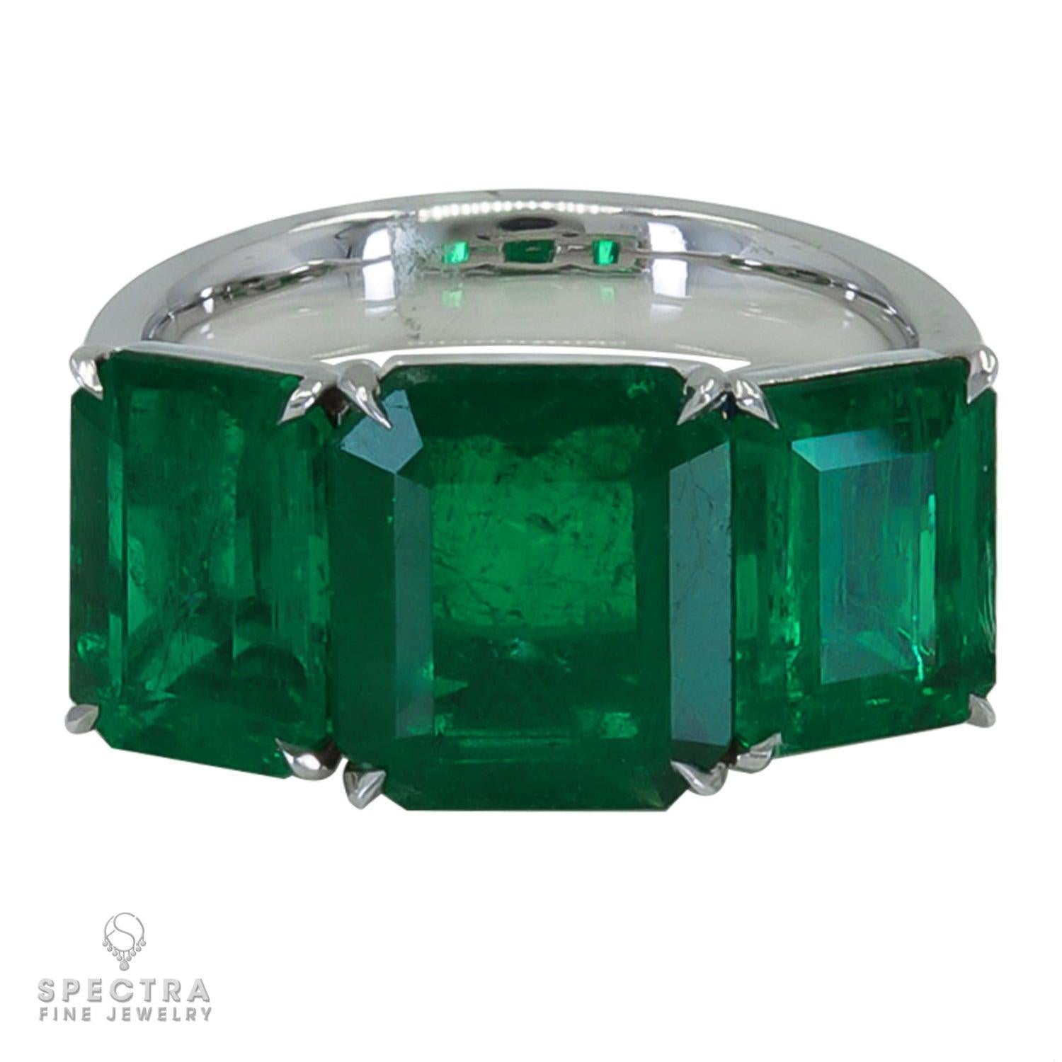 Spectra Fine Jewelry 6.52 cts. Emerald Three-Stone Engagement Ring