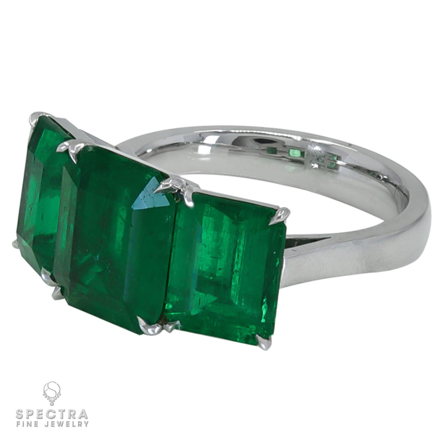 Spectra Fine Jewelry 6.52 cts. Emerald Three-Stone Engagement Ring
