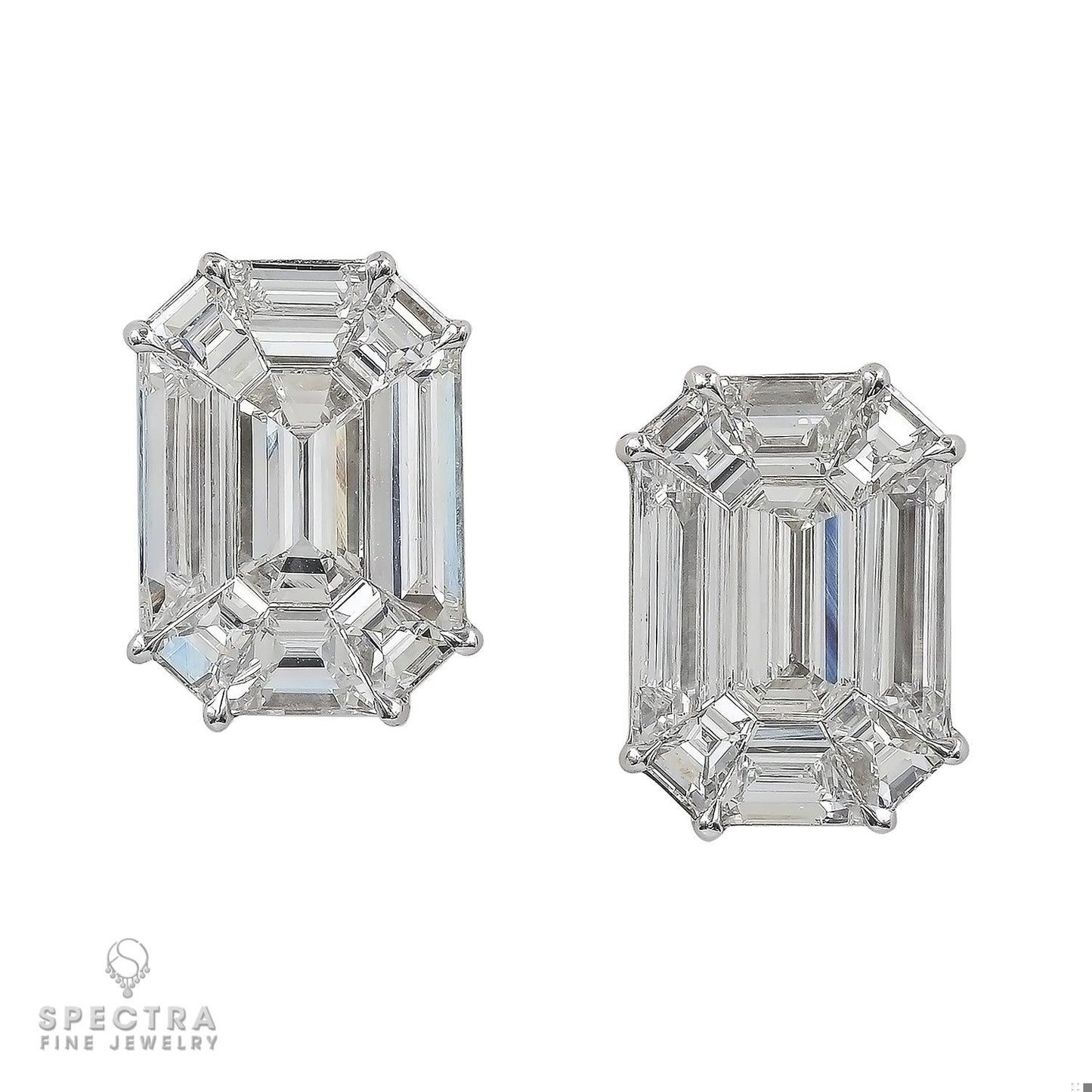Spectra Fine Jewelry 7.43ct Diamond Illusion Stud Earrings
