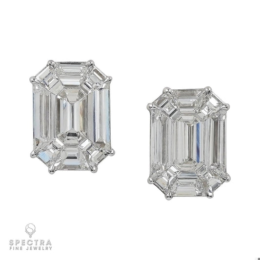 Spectra Fine Jewelry 7.43ct Diamond Illusion Stud Earrings