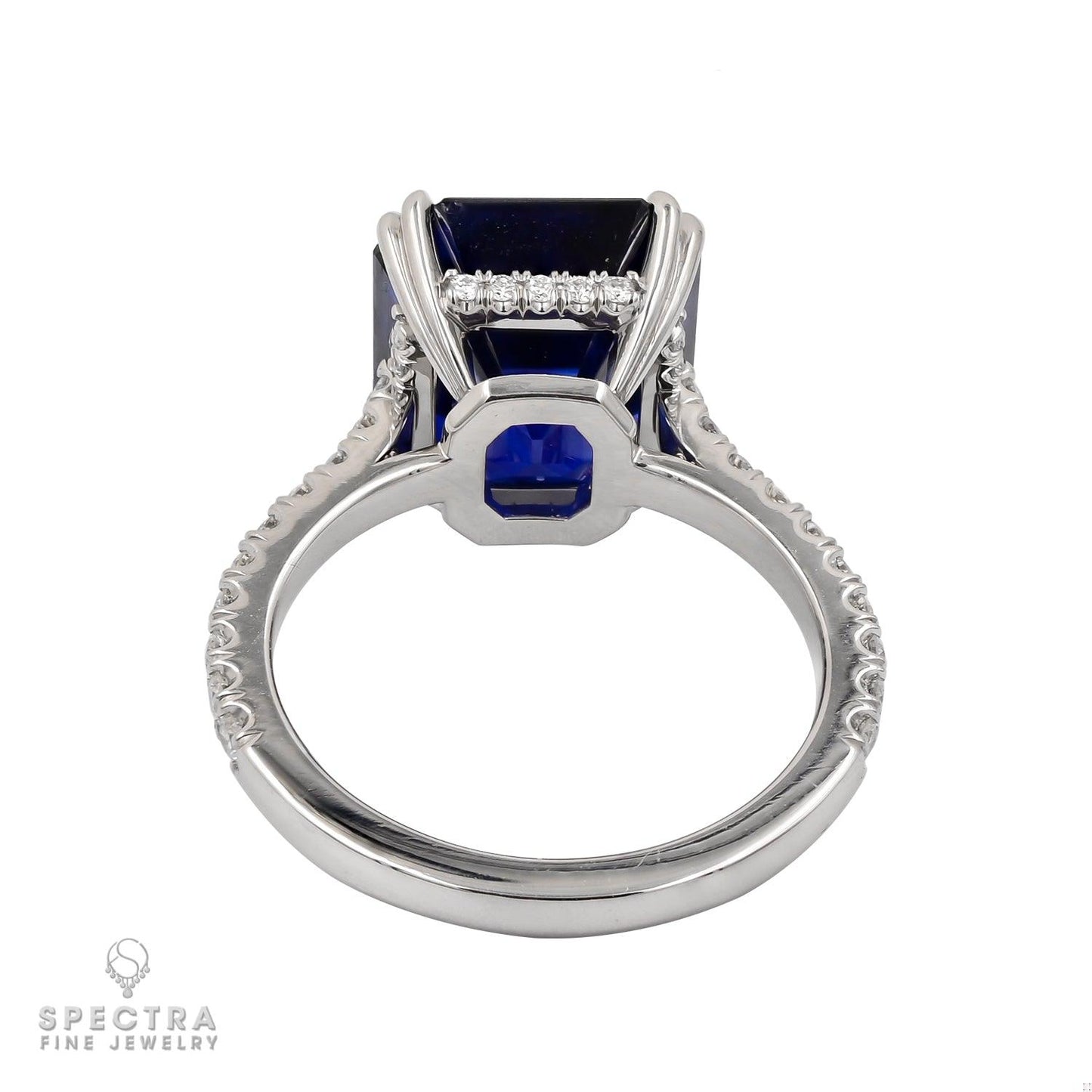Spectra Fine Jewelry 8.06ct Ceylon Sapphire Diamond Pave Engagement Ring