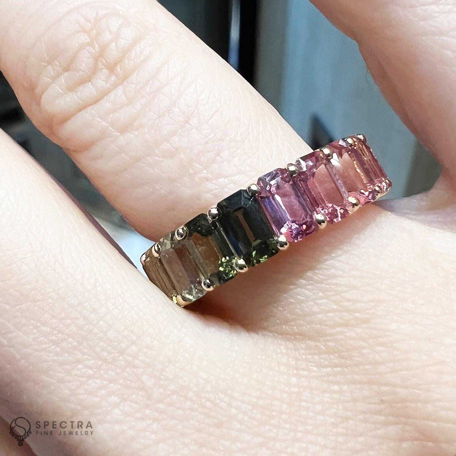 Spectra Fine Jewelry 9.78 ct Multi-color Sapphire Eternity Band