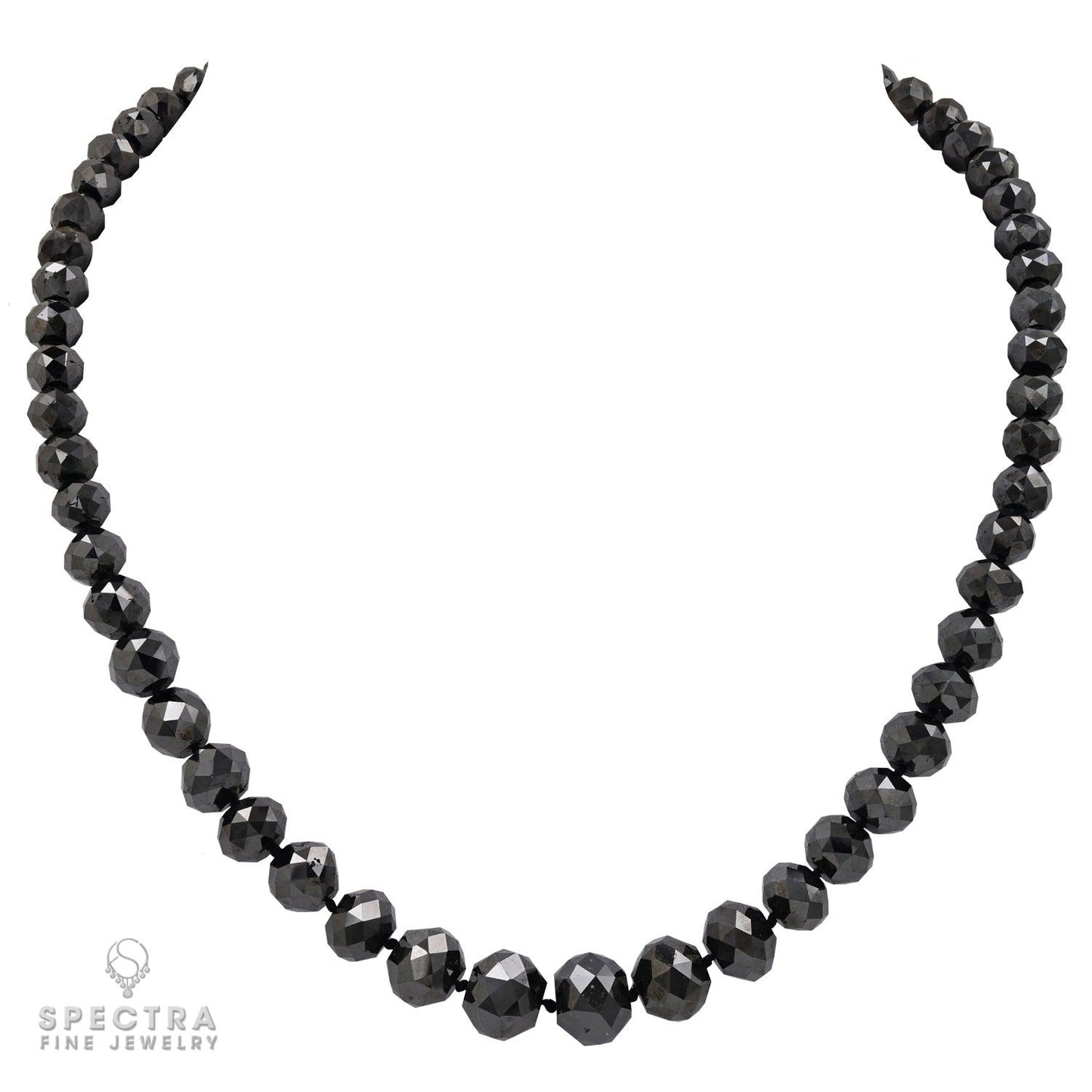 Spectra Fine Jewelry Black Diamond Necklace Earrings Demi Parure Suite