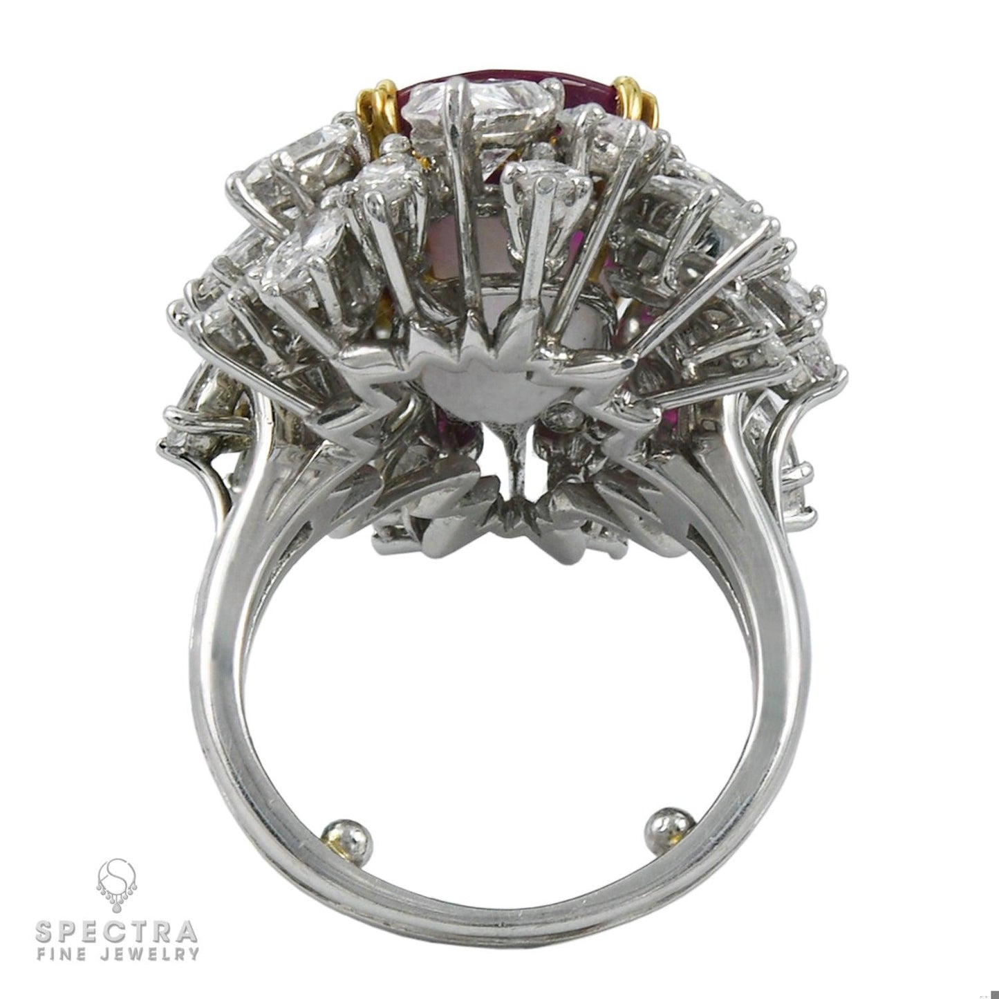 Spectra Fine Jewelry Burmese Ruby Diamond Halo Engagement Ring