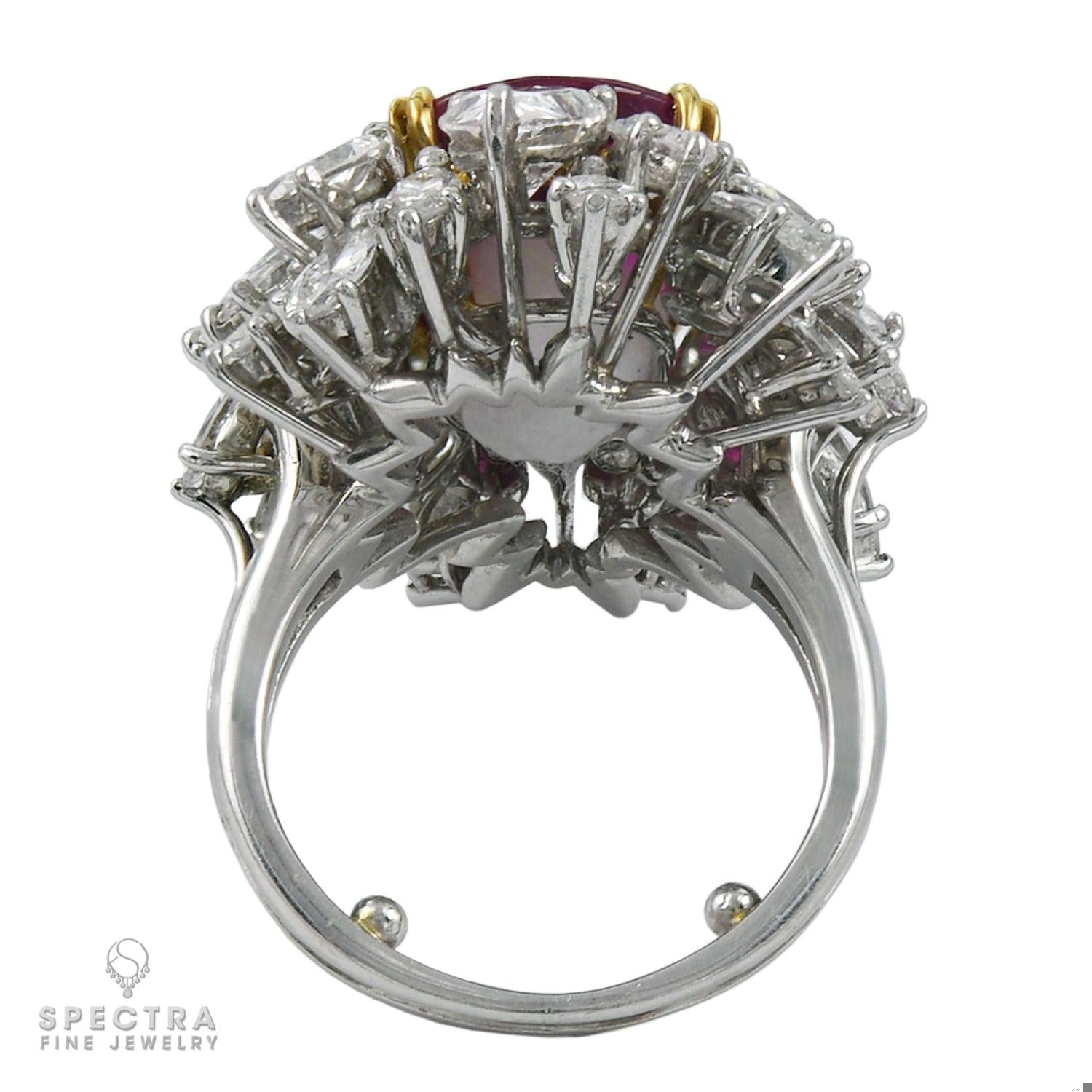 Spectra Fine Jewelry Burmese Ruby Diamond Halo Engagement Ring