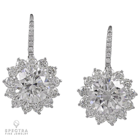 Spectra Fine Jewelry Certified Diamond Halo Drop Earrings