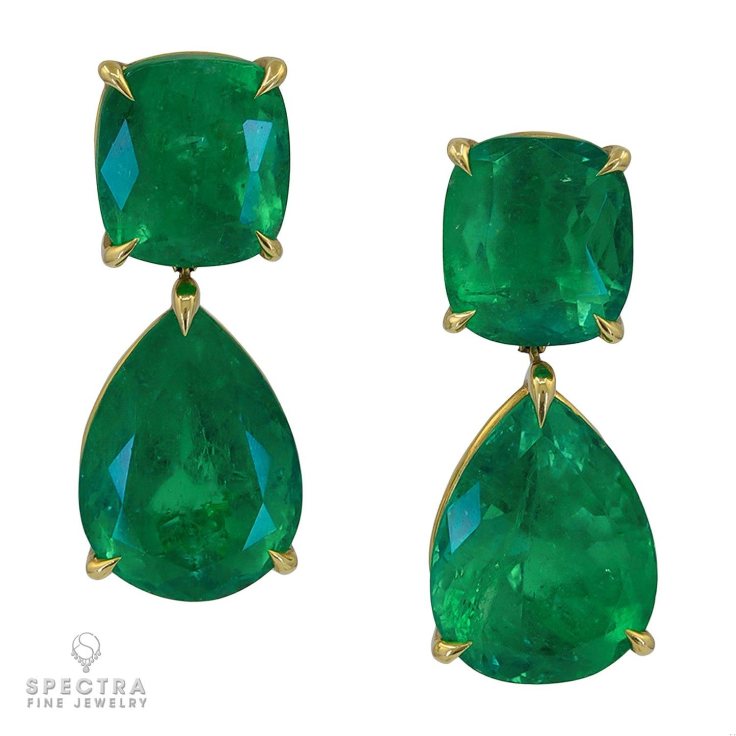 Spectra Fine Jewelry Colombian Emerald Classic Drop Earrings 31.88ct