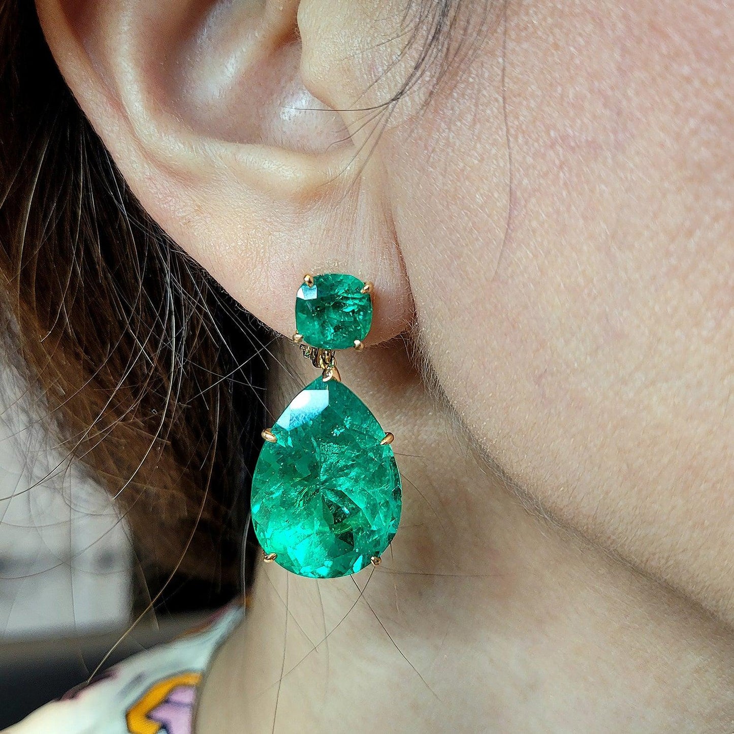 Spectra Fine Jewelry Colombian Emerald Classic Drop Earrings 59.00ct