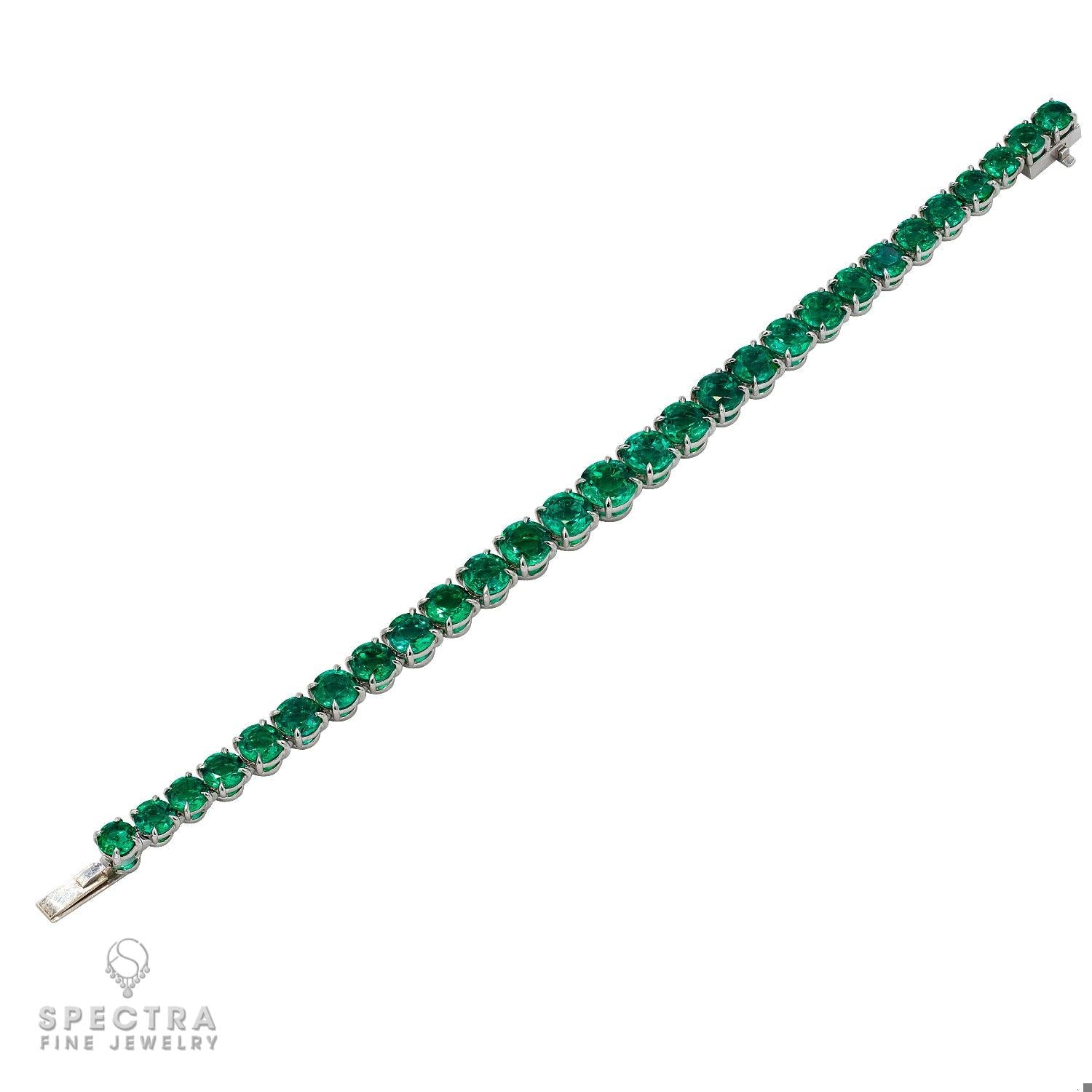 Spectra Fine Jewelry Colombian Emerald Tennis Bracelet 19.19ct