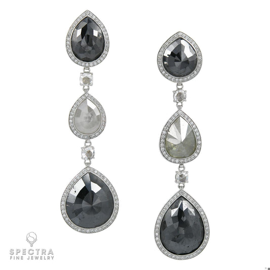 Spectra Fine Jewelry Color Diamond Platinum Hanging Earrings