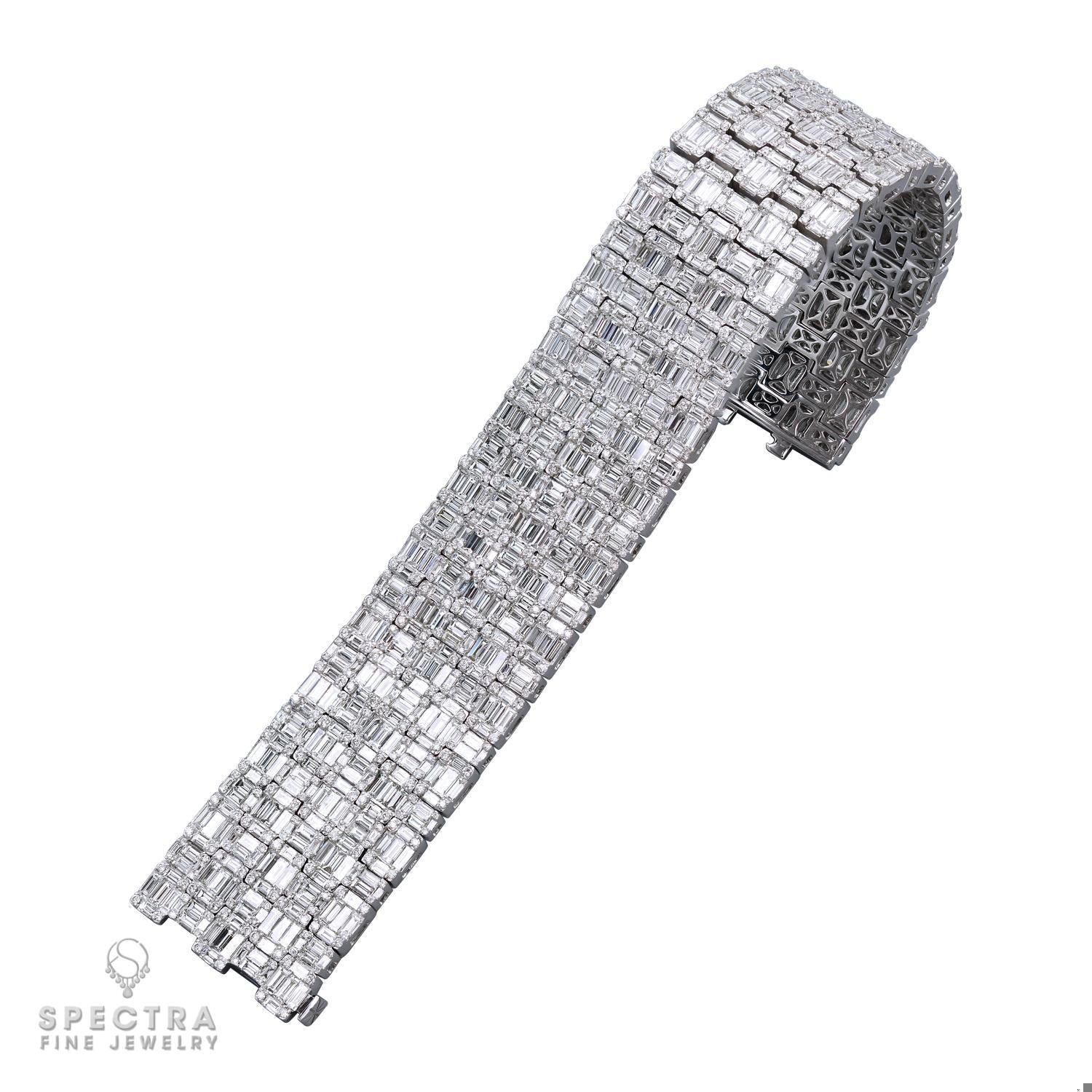 Spectra Fine Jewelry Contemporary 27.84 Carat Diamond Wide Bracelet