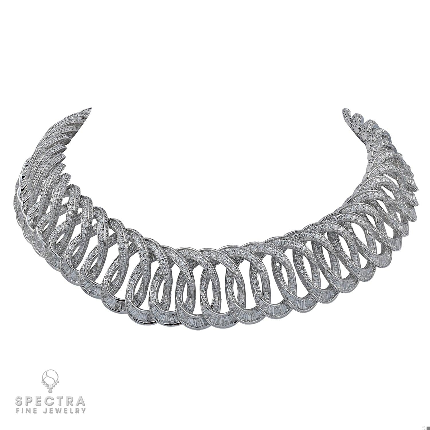 Spectra Fine Jewelry Diamond Collar Gold Necklace