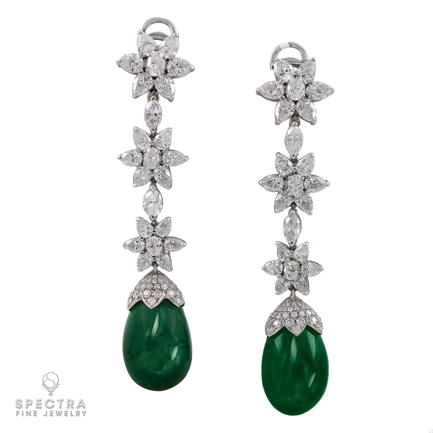 Spectra Fine Jewelry Diamond Emerald Drop Earrings