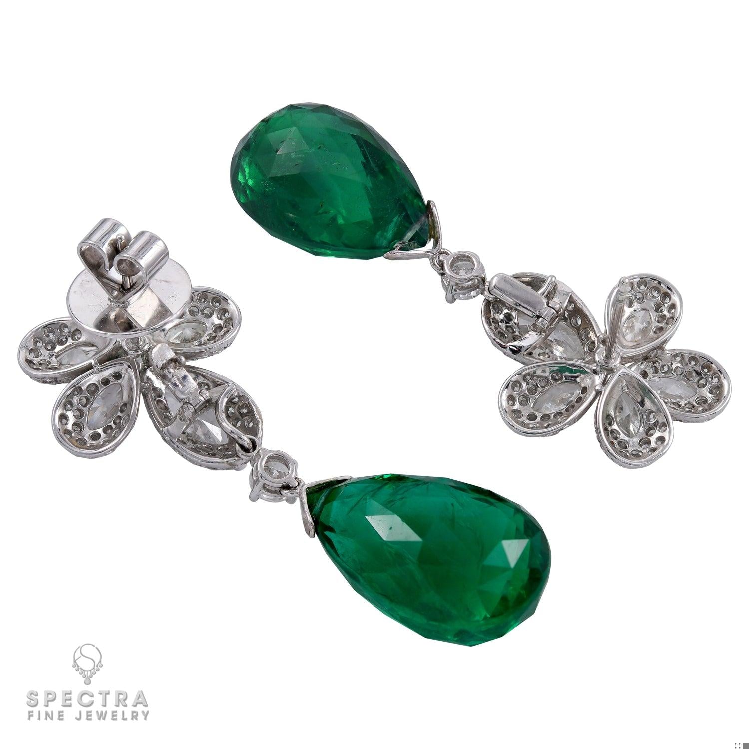 Spectra Fine Jewelry Diamond Emerald Drop Earrings