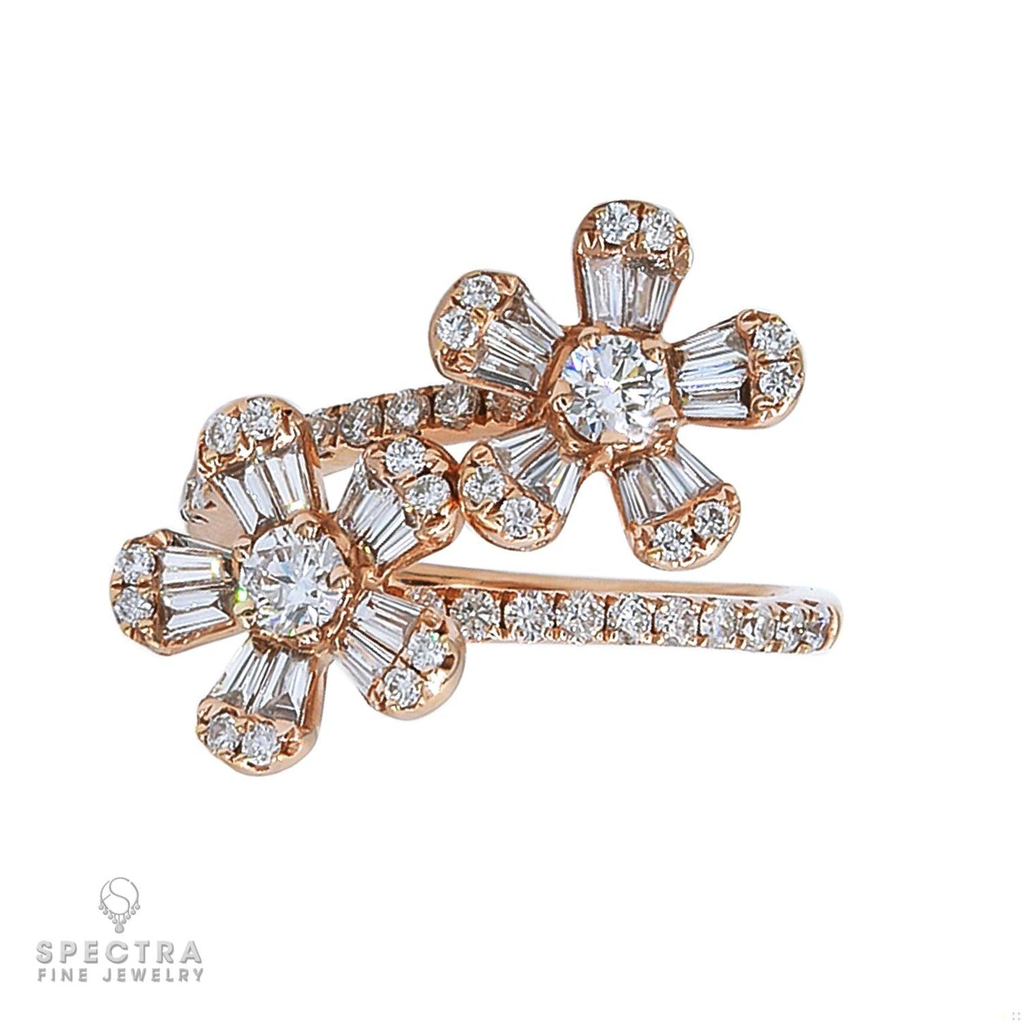 Spectra Fine Jewelry Diamond Flower Bypass Ring