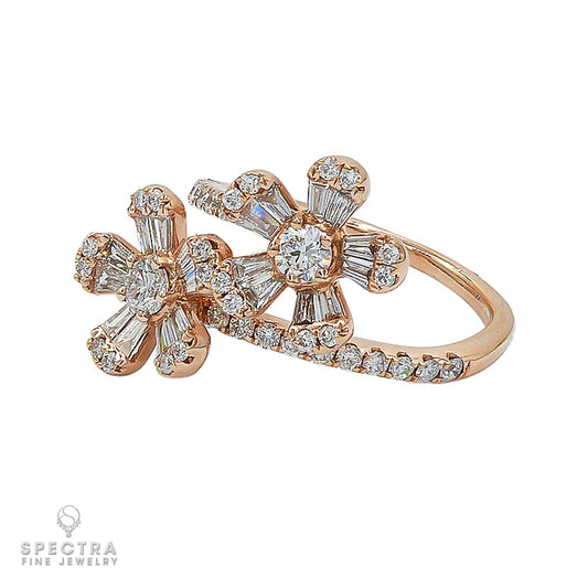 Spectra Fine Jewelry Diamond Flower Bypass Ring