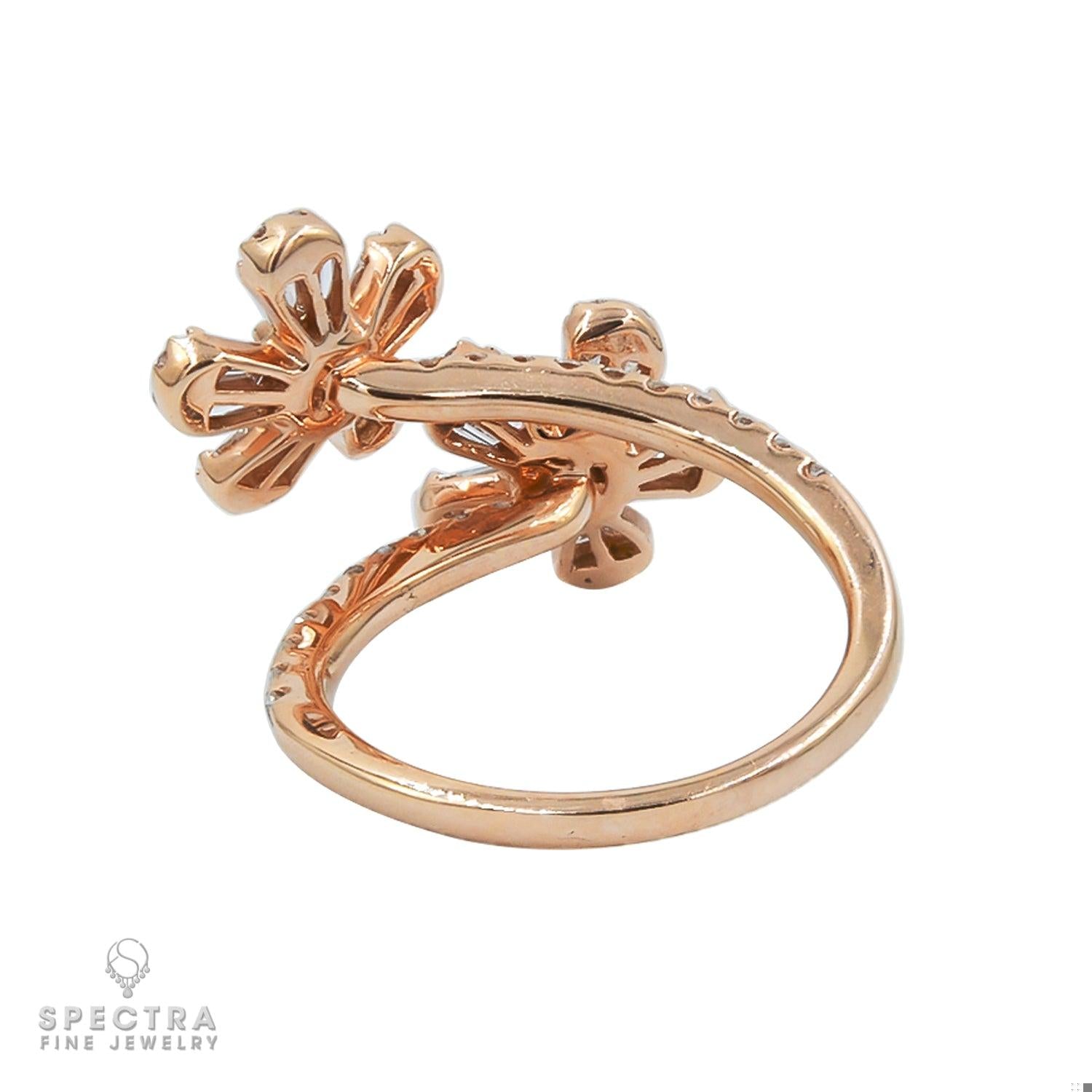 Spectra Fine Jewelry Diamond Flower Bypass Ring