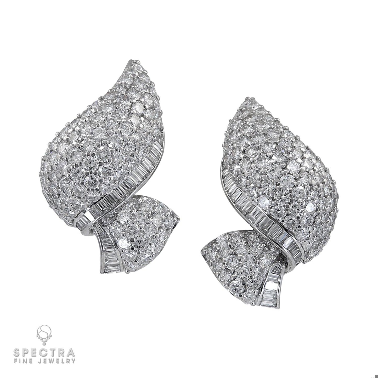 Spectra Fine Jewelry Diamond Pave Ribbon Button Earrings