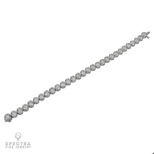 Spectra Fine Jewelry Diamond White Gold Bezel Tennis Bracelet 15.60ct
