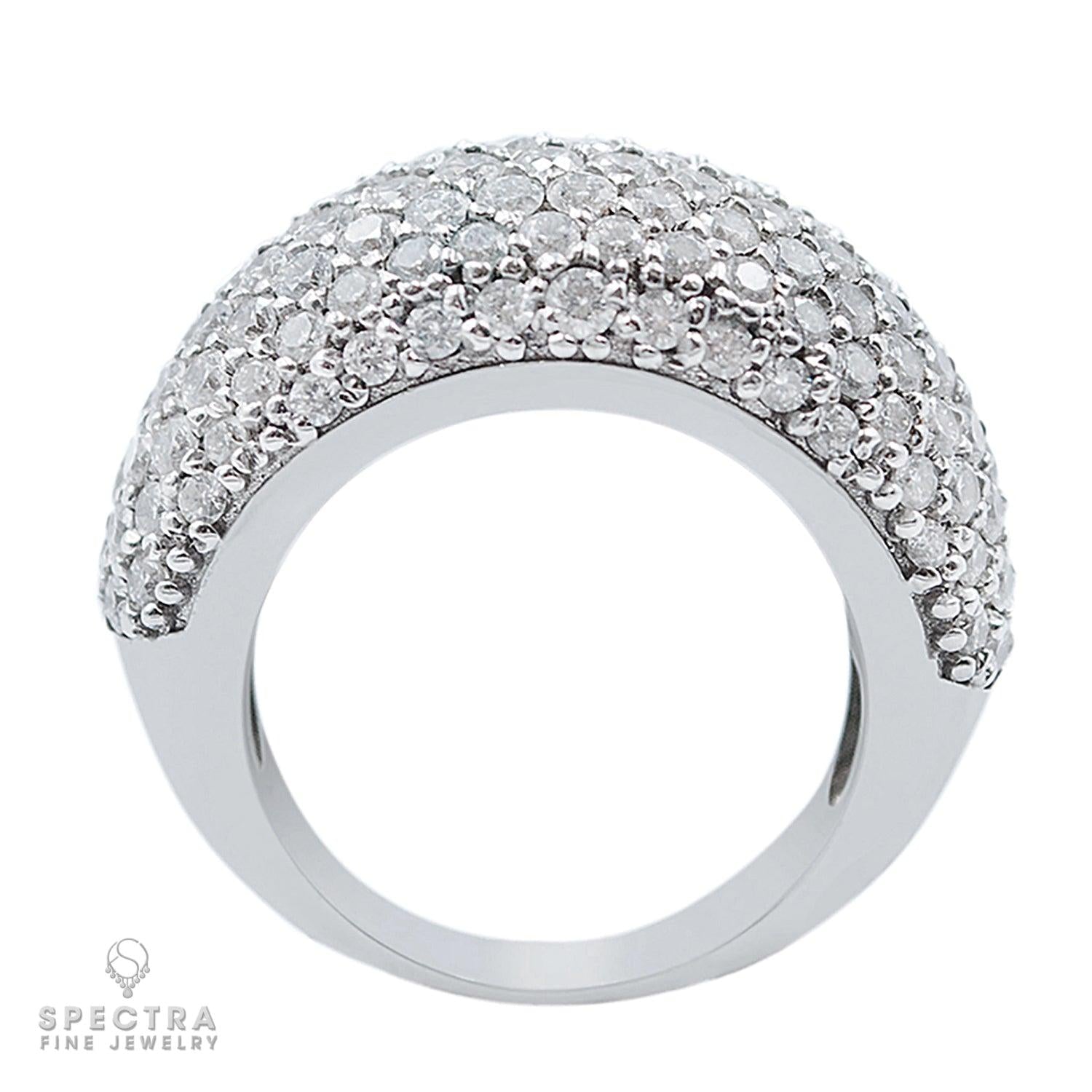 Spectra Fine Jewelry Diamond White Gold Bombé Ring