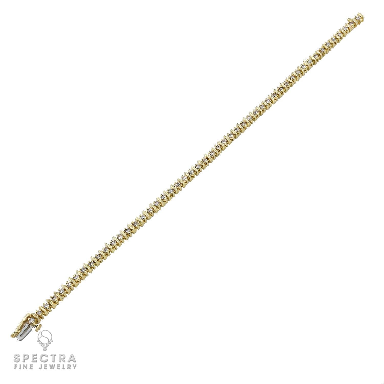 Spectra Fine Jewelry Diamond Yellow Gold Tennis Bracelet 2.50ct