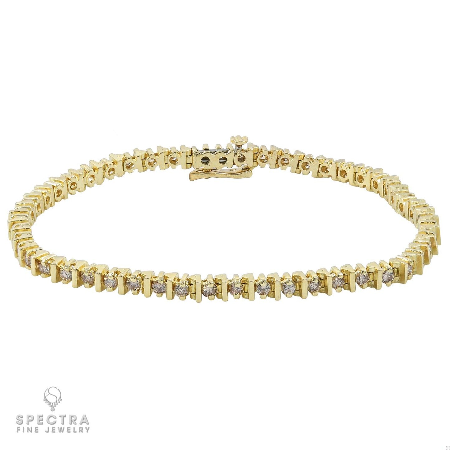 Spectra Fine Jewelry Diamond Yellow Gold Tennis Bracelet 2.50ct