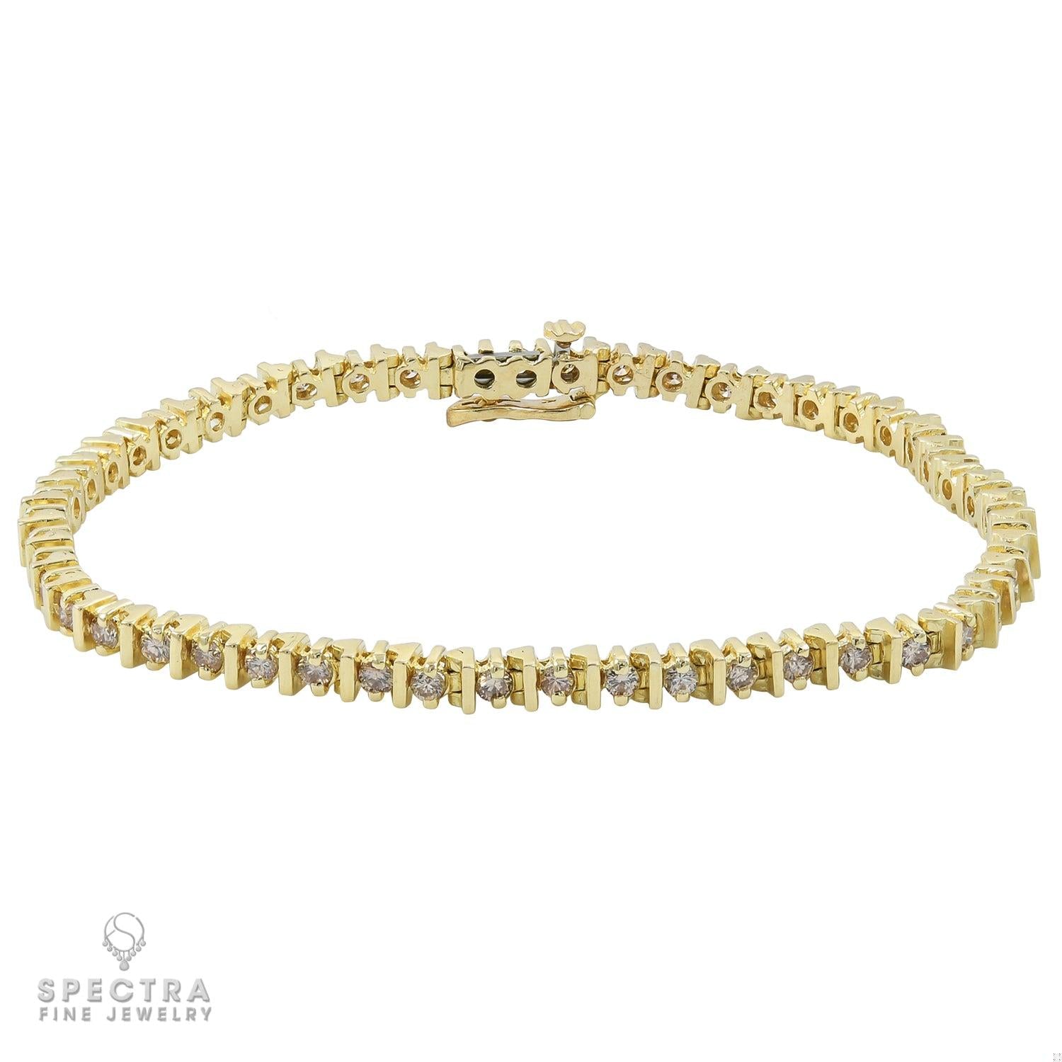 Spectra Fine Jewelry Diamond Yellow Gold Tennis Bracelet 2.50ct