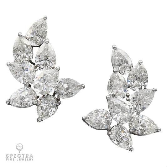 Spectra Fine Jewelry Emerald Cluster Diamond Halo Convertible Drop Earrings