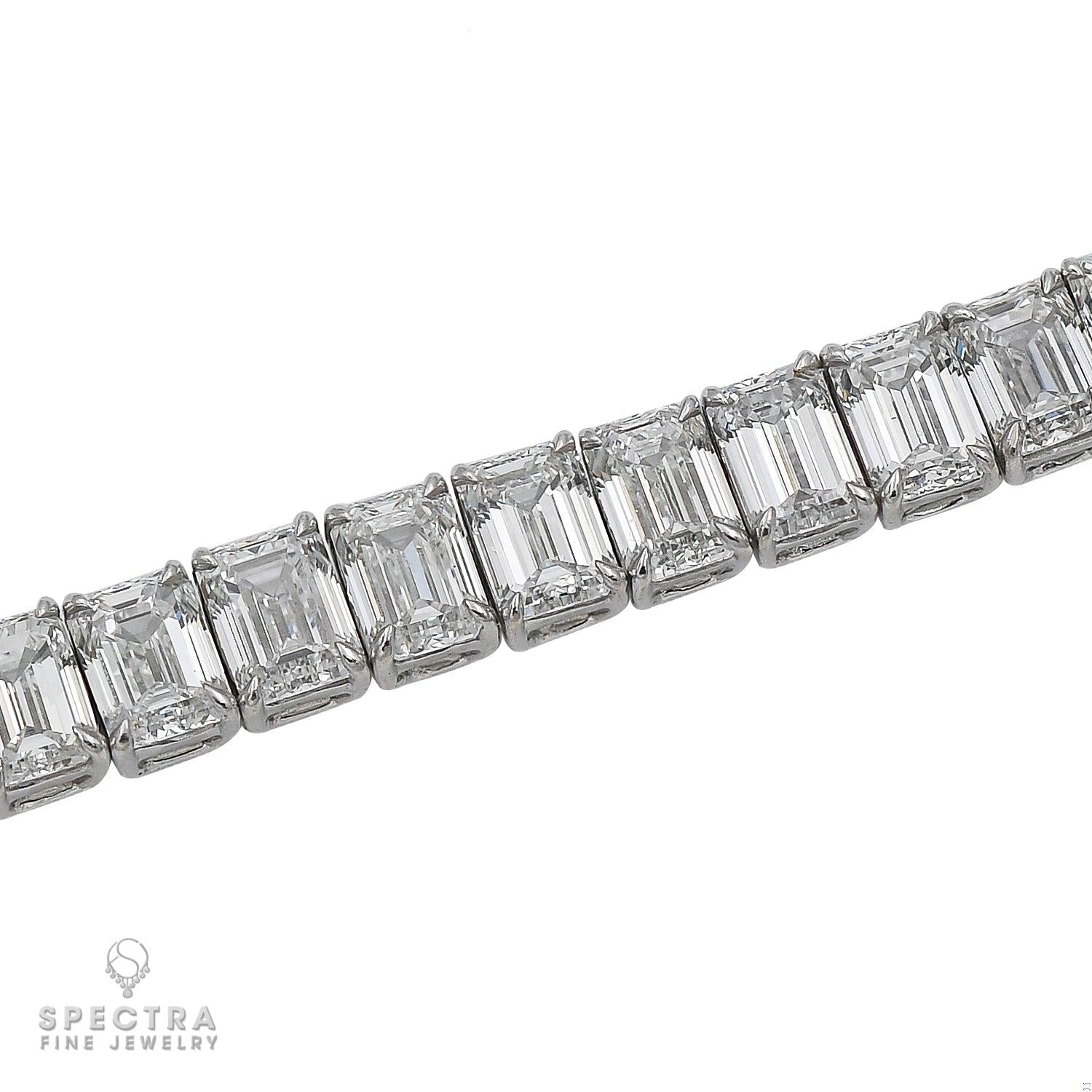 Spectra Fine Jewelry Emerald Cut Diamond Tennis Bracelet 27.95 cts.