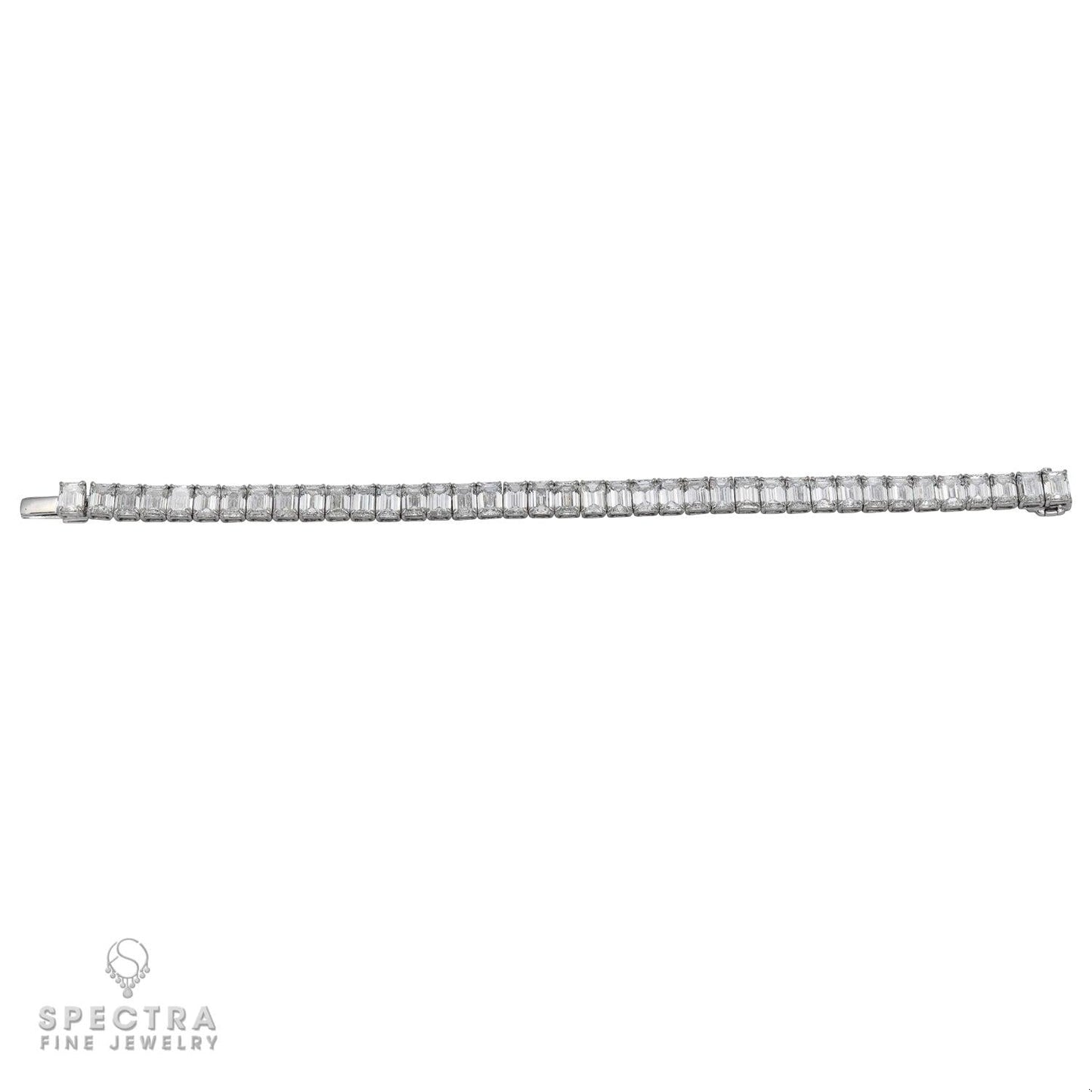 Spectra Fine Jewelry Emerald Cut Diamond Tennis Bracelet 27.95 cts.