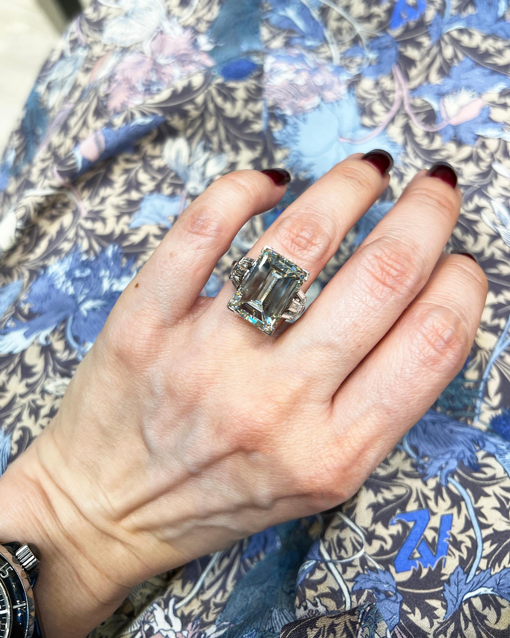 Spectra Fine Jewelry, GIA Certified 11.96 Carat Emerald-Cut Diamond Ring