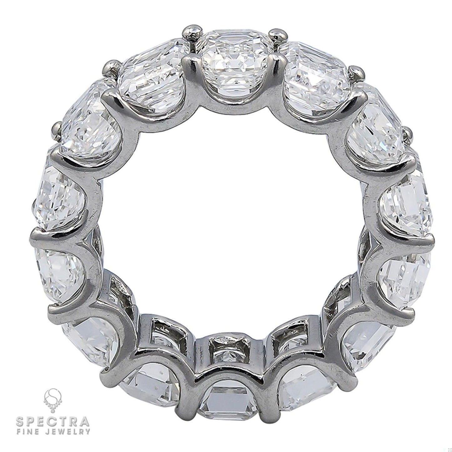 Spectra Fine Jewelry GIA Certified 15.27 Carat Emerald-Cut Diamond Eternity Band