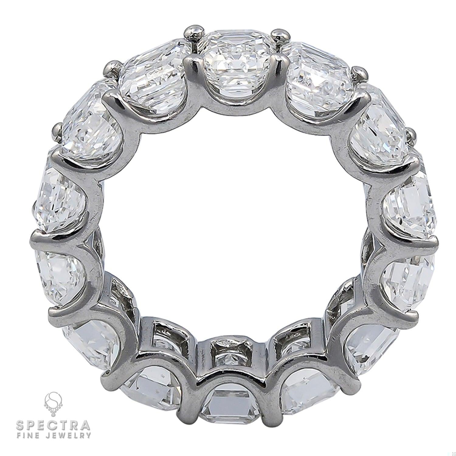 Spectra Fine Jewelry GIA Certified 15.27 Carat Emerald-Cut Diamond Eternity Band