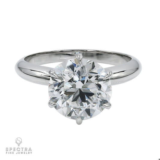 Spectra Fine Jewelry GIA Certified 3.20 Carat Round Diamond Engagement Ring