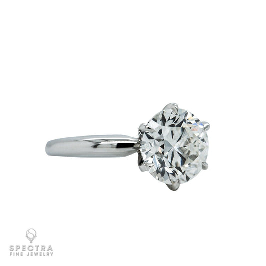 Spectra Fine Jewelry GIA Certified 3.20 Carat Round Diamond Engagement Ring