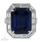 Spectra Fine Jewelry GRS Certified 20.12 Carat Blue Sapphire Diamond Ring