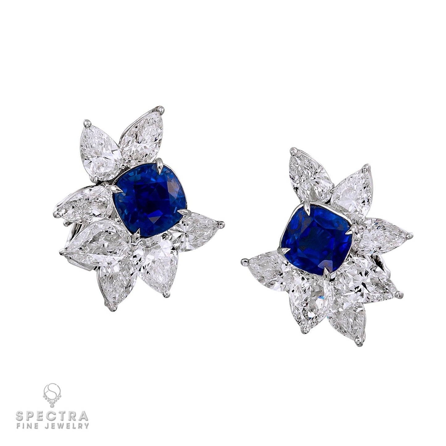 Spectra Fine Jewelry Kashmir Sapphire Cluster Earrings