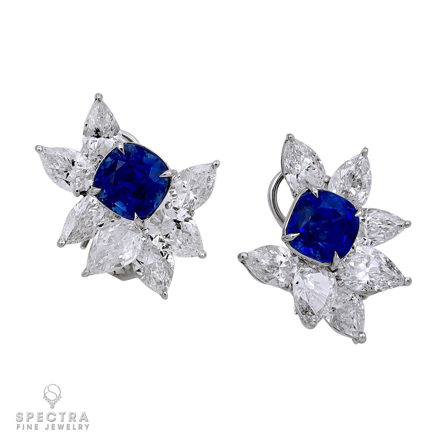 Spectra Fine Jewelry Kashmir Sapphire Cluster Earrings