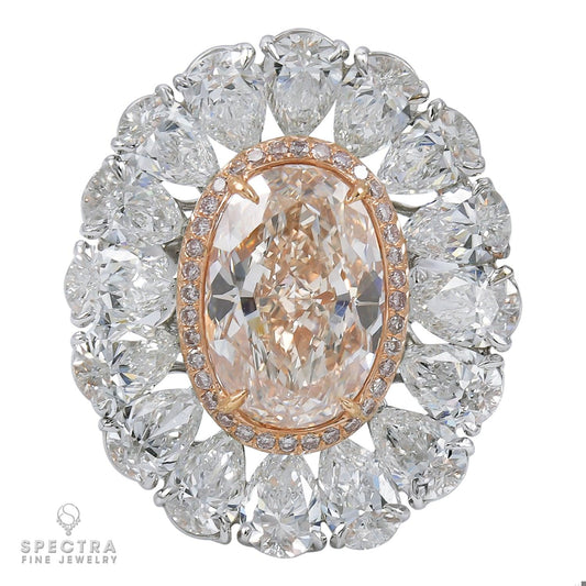 Spectra Fine Jewelry Pink Diamond Halo Cocktail Engagement Ring 6.27ct