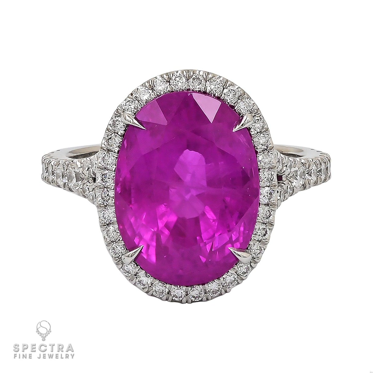 Spectra Fine Jewelry Platinum Certified 10.06ct Pink Sapphire Ring