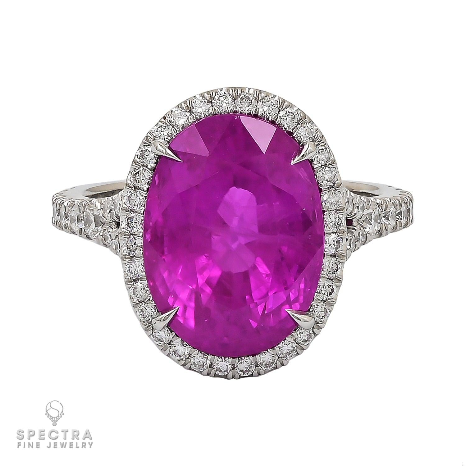 Spectra Fine Jewelry Platinum Certified 10.06ct Pink Sapphire Ring