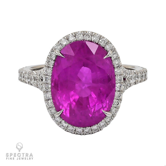 Spectra Fine Jewelry Platinum Certified 10.06ct Pink Sapphire Ring