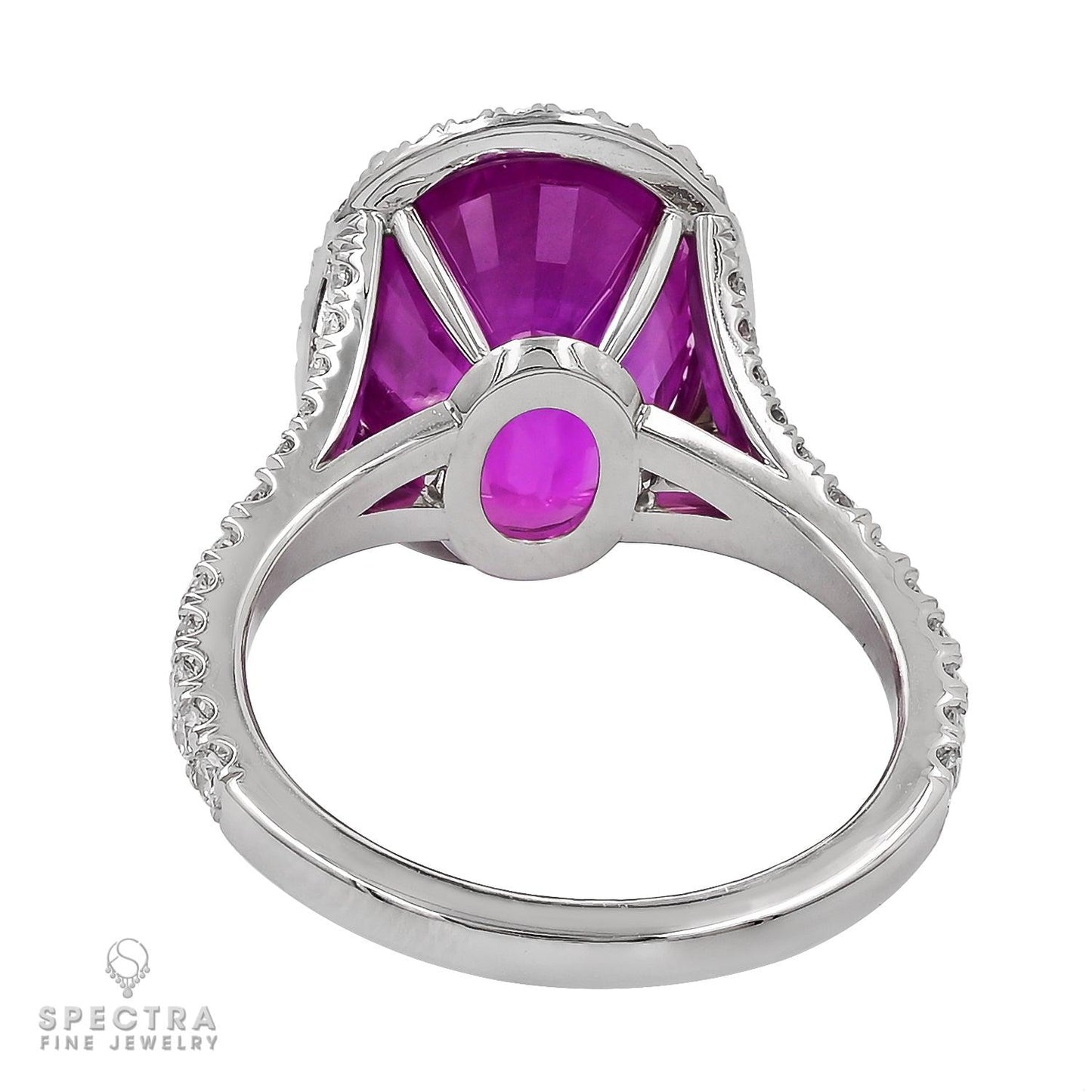 Spectra Fine Jewelry Platinum Certified 10.06ct Pink Sapphire Ring