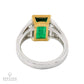 Spectra Fine Jewelry Platinum Colombian Emerald and Trapezoid Diamond Ring