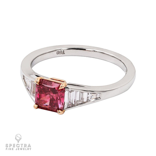Spectra Fine Jewelry Rare 0.76 Carat Radiant-cut Red Diamond Ring