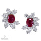 Spectra Fine Jewelry Ruby Diamond Cluster Earrings