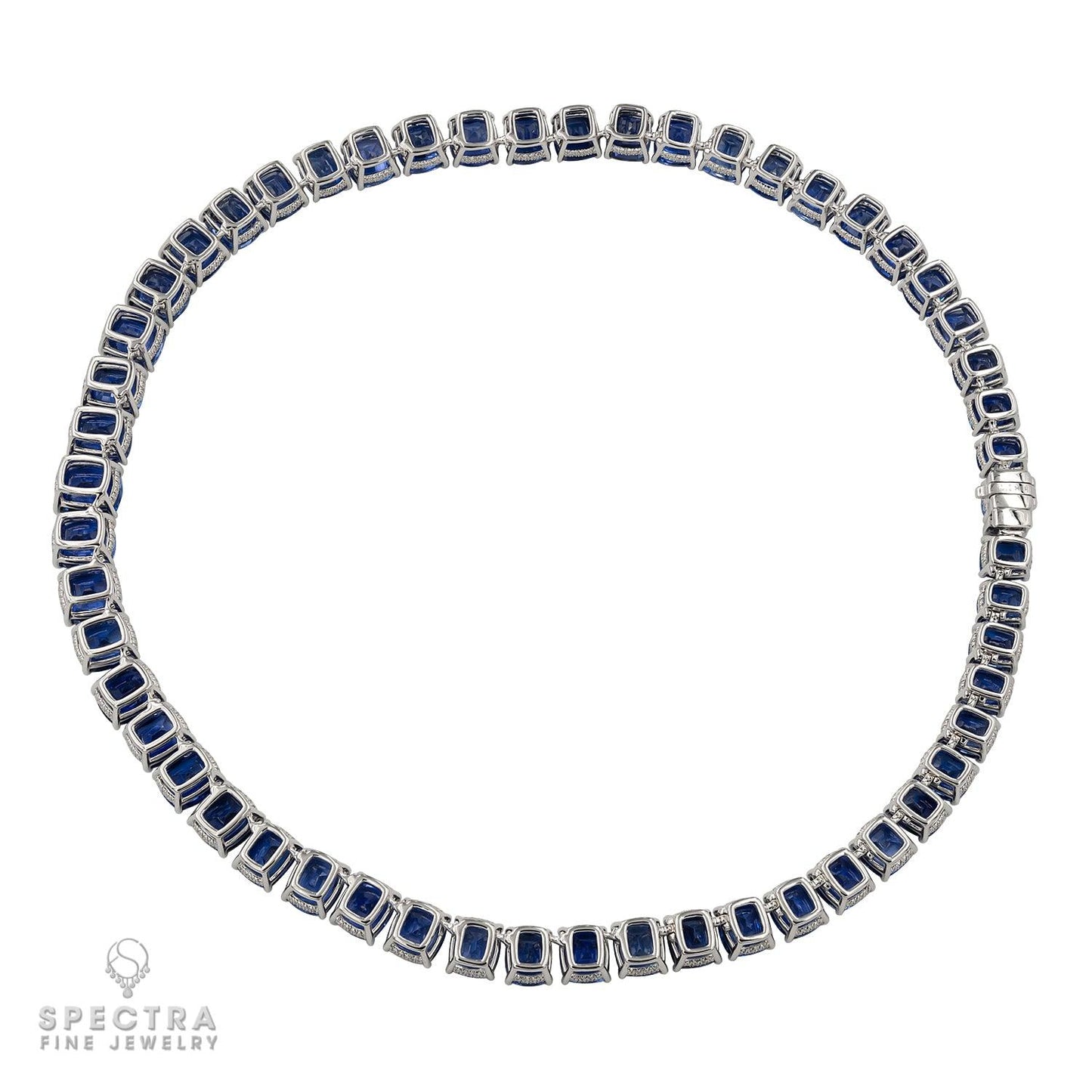 Spectra Fine Jewelry Sapphire Diamond Tennis Necklace